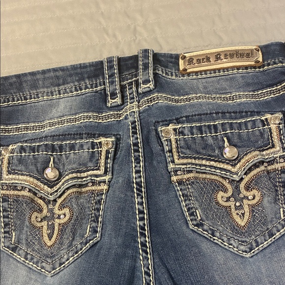 Rock Revival Dark Blue Denim with Orange Accent - Picture 2 of 3